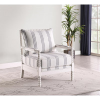 Coaster Furniture 903835 Upholstered Accent Chair with Spindle Accent White and Navy